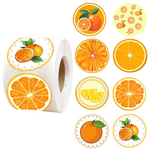 BignzwPlay 500 PCS Little Orange Cutie Themed Stickers,Tangerine Theme/Clementine Fruit/Baby Shower/Orange Clementine Birthday Party Decorations Supplies Favors Stickers