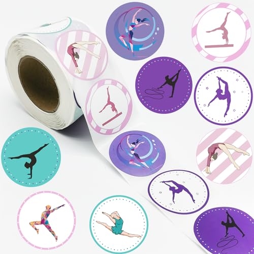BignzwPlay 500 PCS Gymnastic Dance Themed Stickers,Gymnastic Dacing/Dance Movements Baby Shower First 21st Birthday Party Decorations Supplies Favors